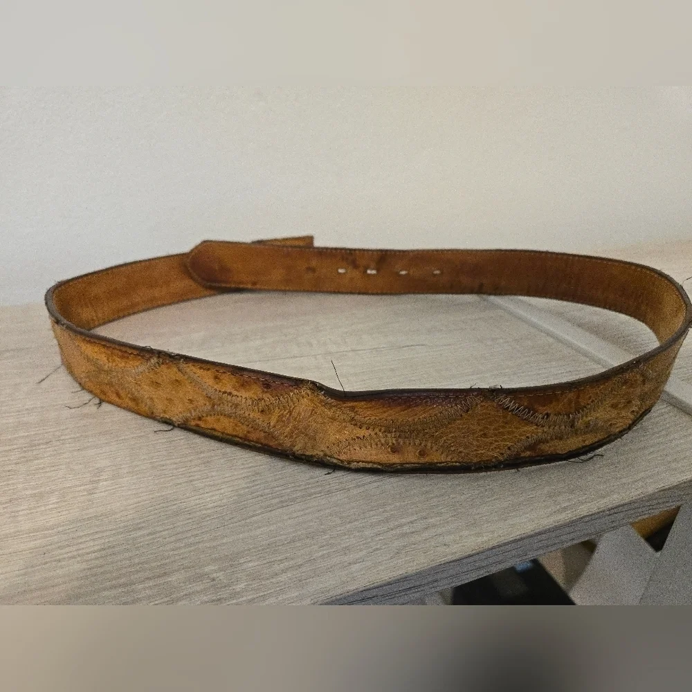 Vintage Belt USA Brown Men's Size 36 No buckle Unsure Of Brand